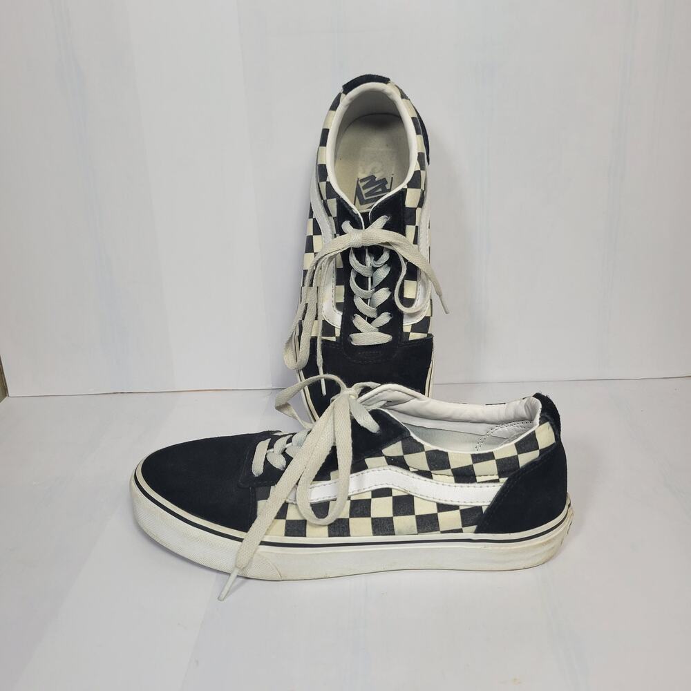 Vans Old Skool Checkerboard Black White Skate Shoes Sneakers Unisex sz 8